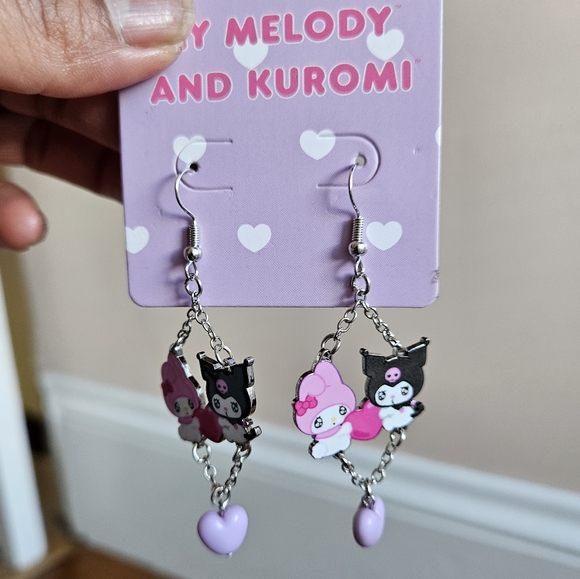 Sanrio My Melody & Kuromi Emo Kyun Statement Earrings - Picture 2 of 8